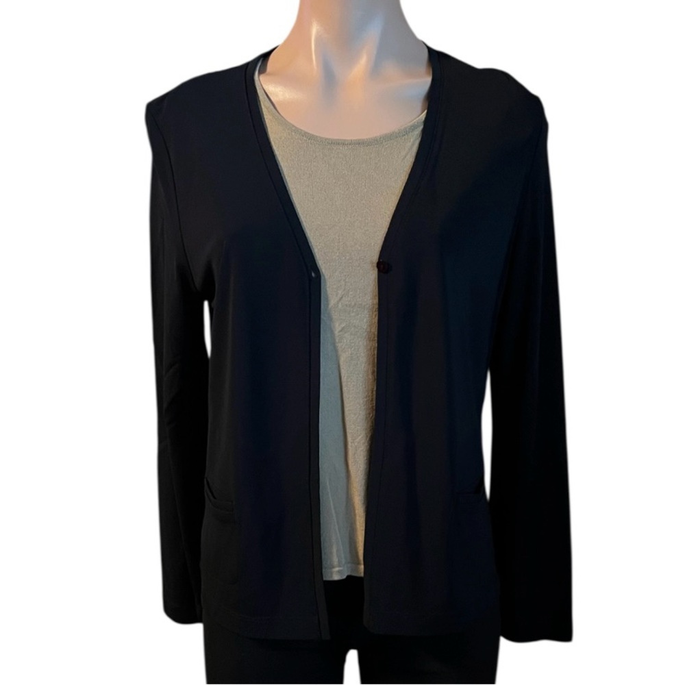 Petite Sophisticate Black Cardigan Medium